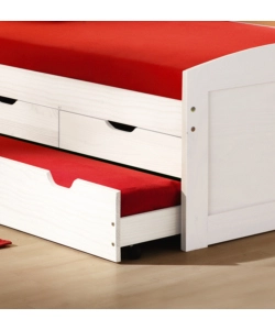 Letto singolo con cassetti e secondo letto a scomparsa "ulli" 98x205x63 cm